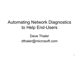 Automating Network Diagnostics to Help End