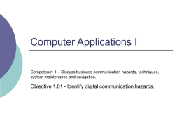 Slide Show on Comp. 1.00 -- Identify Digital Communication Hazards