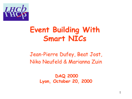 Eventbuilding with Smart NICs
