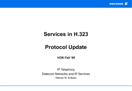 Services in H.323, Protocol Update