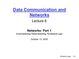 Circuit Switching, Packet Switching, The Network Layer