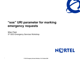 “sos” URI parameter for marking emergency requests