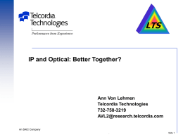 IP and Optical: Better Together?