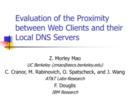 Evaluation of the Proximity between Web Clients and their