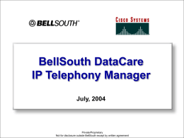 BellSouth DataCare IP Telephony Manager