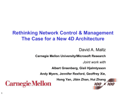 Network Control and Management in the 100x100 Architecture