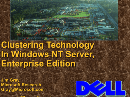 Clustering Technology in Windows NT Server, Enterprise Edition