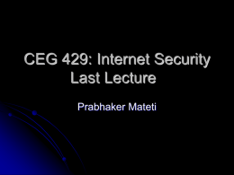 Internet Security Course Last Lecture
