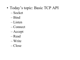 Basic TCP Socket API