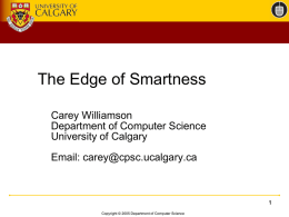 The Edge of Smartness - University of Calgary