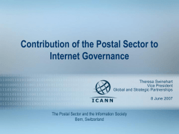 Contribution of the Postal Sector to Internet Governance