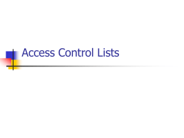 Access Lists - Chabot College