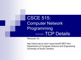 TCP Details - CSE - University of South Carolina
