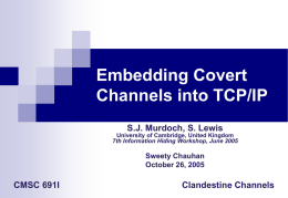 TCP/IP Covert Channels