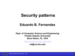 Why security patterns? - Distributed Systems Research Group