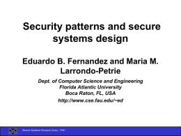 Security patterns and secure system design