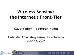 Wireless Sensing - the Internet`s Front-Tier