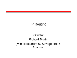 IP Routing - Computer Science at Rutgers