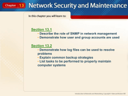 Chapter 13 Network Maintenance and Security