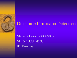 Distributed Intrusion Detection