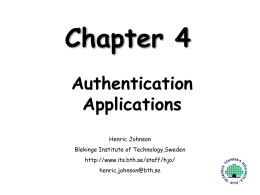 Chapter 4 - Authentication Applications