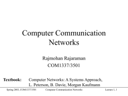 Computer Networks: Theory, Modeling, and Analysis