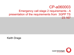 Emergency call stage 2 requirements