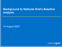 Background to National Grid`s Baseline analysis
