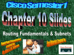 CCNA1 3.0-10 Routing Fundamentals & Subnets