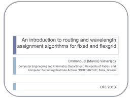 An introduction to routing and wavelength assignment algorithms