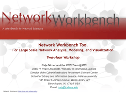 (NWB) Tool - Cyberinfrastructure for Network Science Center