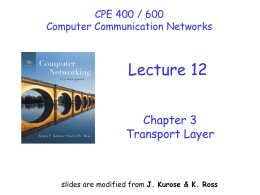 Lecture #12: Transport layer
