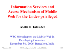 Information Services and Access Mechanism of Mobile Web