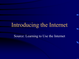 Introducing the Internet