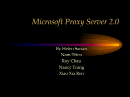 Proxy Server MS Overview Functions