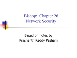 Bishop: Chapter 26 Network Security