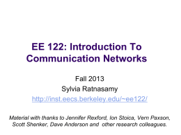 EE 122: Computer Networks