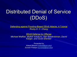 Distributed Denial of Service (DDoS)