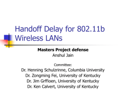 Handoff Delay for 802.11b