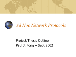 Ad Hoc Network Protocols1