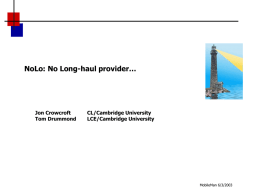 NoLo: No Long-haul provider…