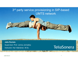 3rd party service provisioning in SIP