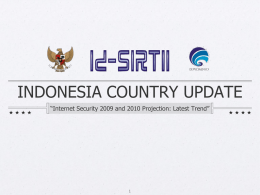 INDONESIACOUNTRY UPDATE