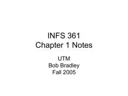 INFS 361 Chapter 1 Notes