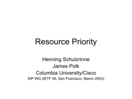 Resource Priority