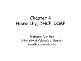 Chapter 4: More on Hierarchy, DHCP, ICMP