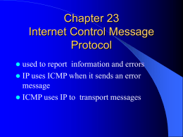 Chapter 23 Internet Control Message Protocol