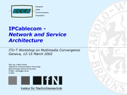 IPCablecom - Network and Service Architecture