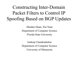 Constructing Inter-Domain Packet Filters to Control IP Spoofing