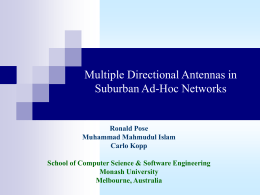Multiple Directional Antennas in Suburban Ad